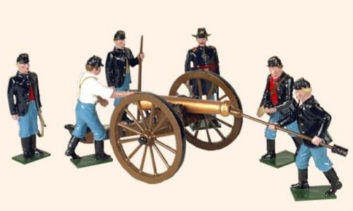 Tradition of London - set N) 078 Union Artillery (An Officer, five Gunners and a 12 Pounder Gun) - EN STOCK 